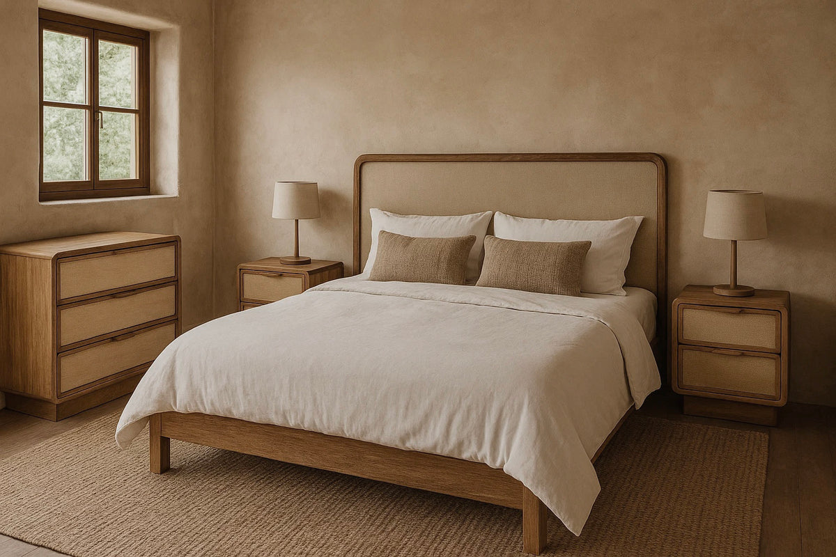 MANGO WOOD & JUTE CHEST OF DRAWERS – 3 DRAWERS