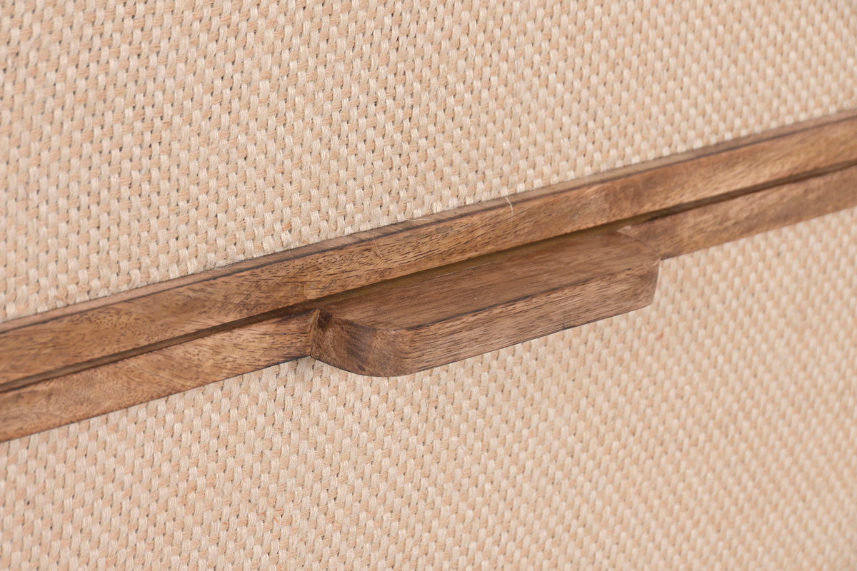 MANGO WOOD & JUTE CHEST OF DRAWERS – 3 DRAWERS