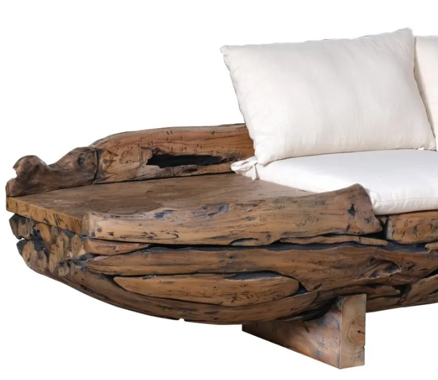 OUTDOOR RECYCLED TEAK WOOD SOFA 270cm