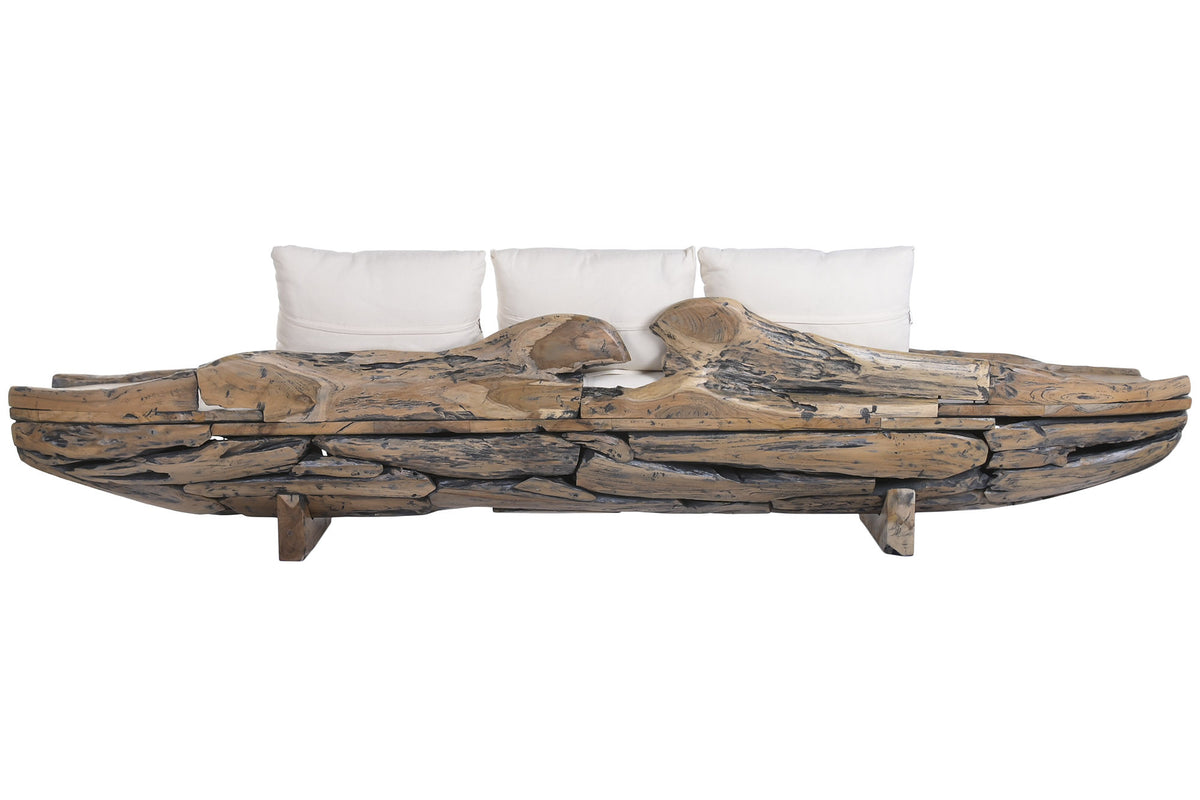 OUTDOOR RECYCLED TEAK WOOD SOFA 270cm
