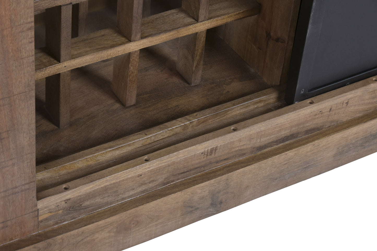 BOTTLE RACK FROM MANGO WOOD AND METAL