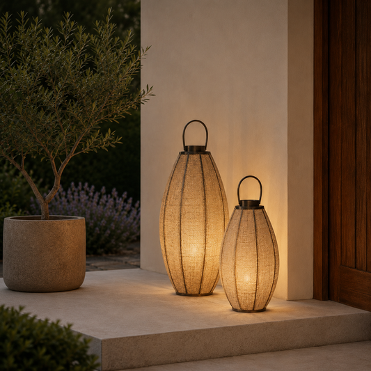 DECORATIVE JUTE & BAMBOO LANTERN