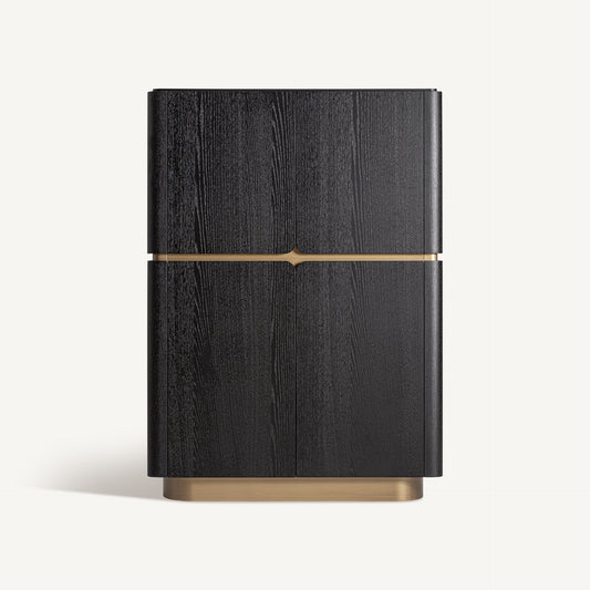 BLACK, GOLD OAK & CRYSTAL WARDROBE 110CM