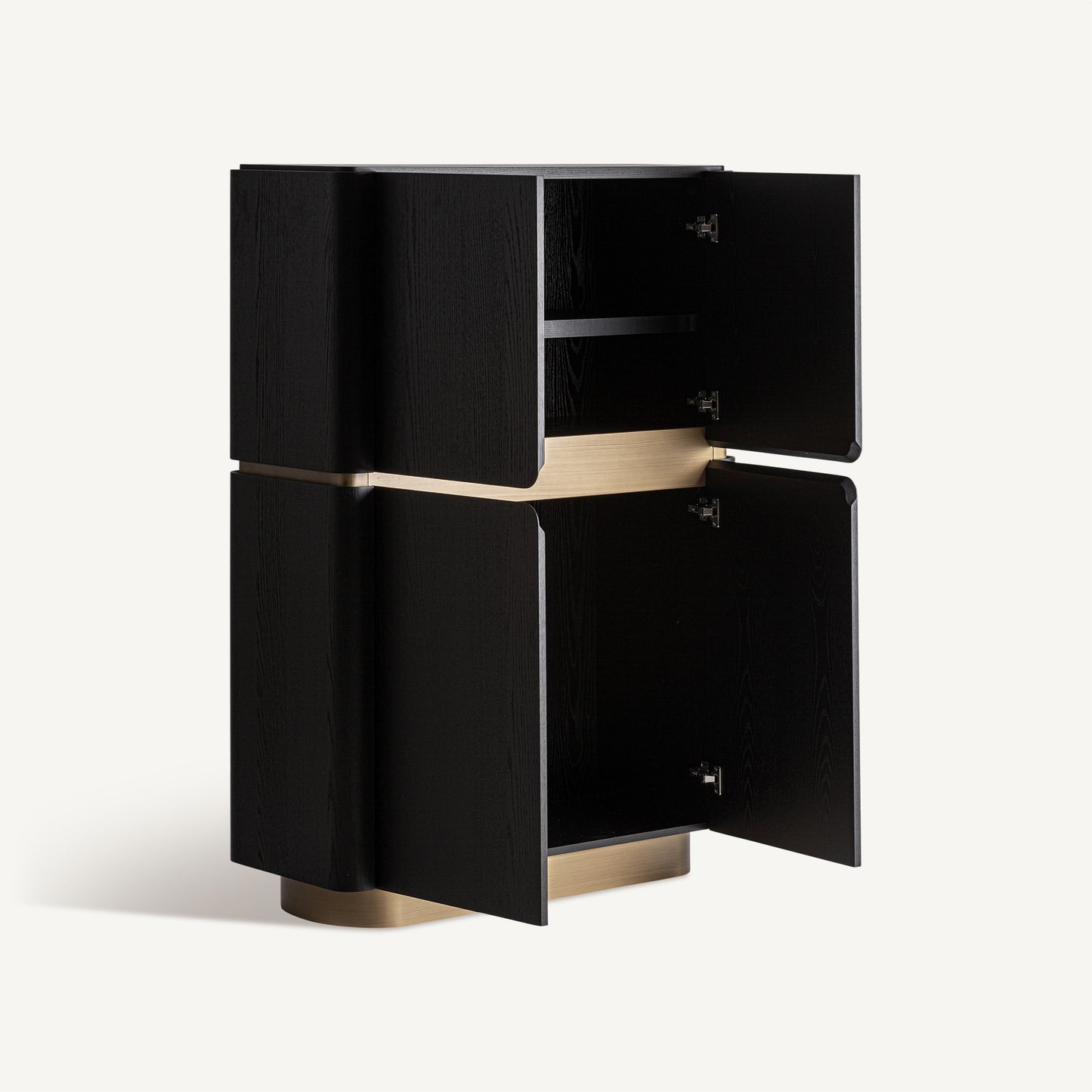 BLACK, GOLD OAK & CRYSTAL WARDROBE 110CM