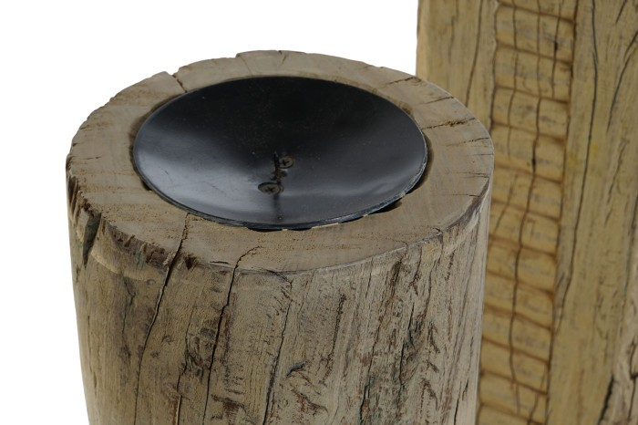 TEAK COLUM CANDLE HOLDERS 88cm