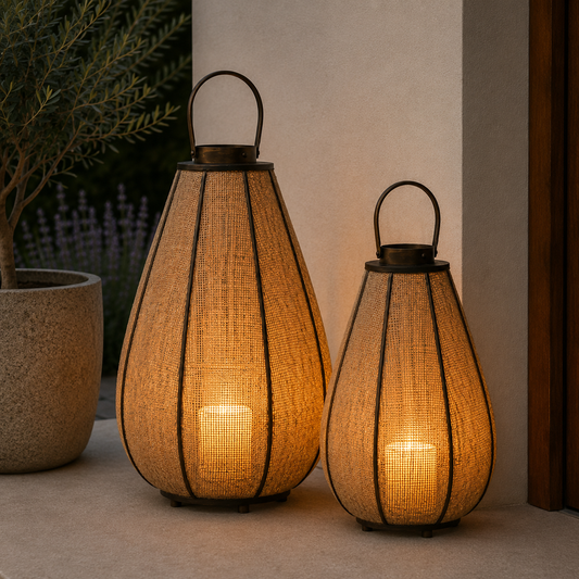 DECORATIVE JUTE & BAMBOO LANTERN