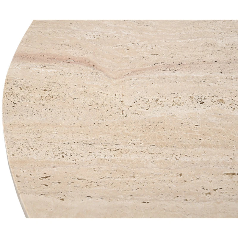 КРЪГЛА МАСА ОТ ТРАВЕРТИН И МАНГОВО ДЪРВО