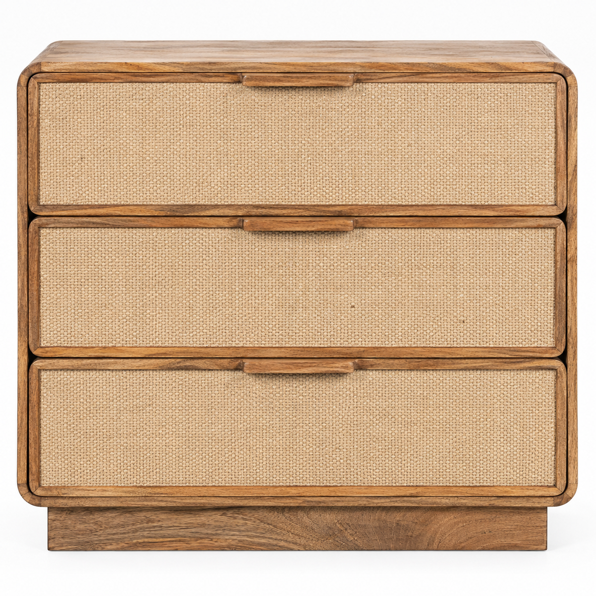 MANGO WOOD & JUTE CHEST OF DRAWERS – 3 DRAWERS