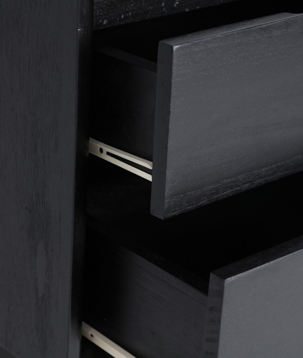 DEMMIN BLACK WOOD BEDSIDE TABLE