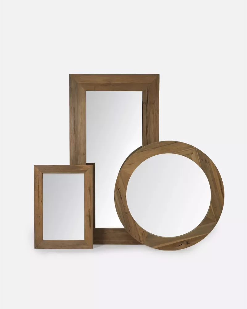 TEAK WOOD EROSI MIRROR 100cm