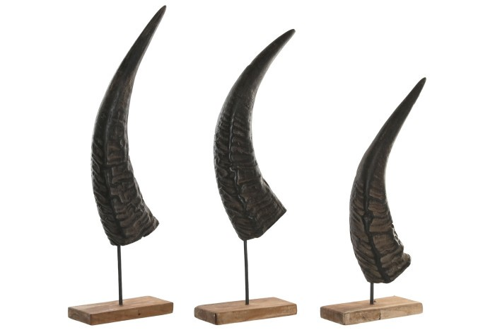 DECORATION BUFFALO HORNS SET 3