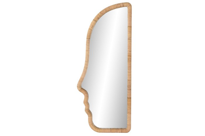 RATTAN MIRROR FACE 120cm