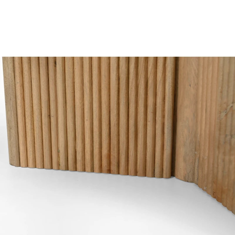 Трапезна маса от травертин и мангово дърво 120 см