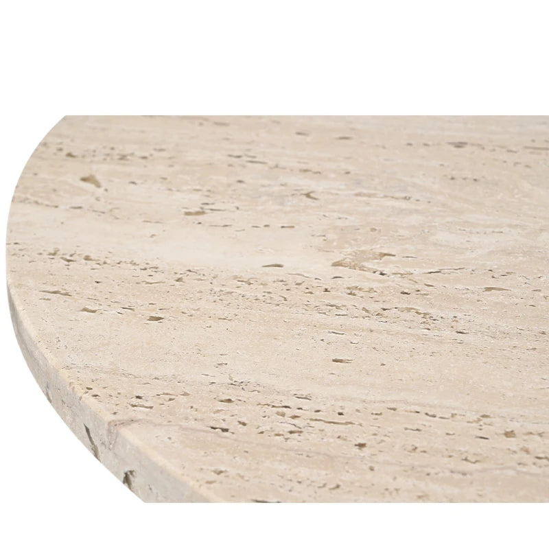 Трапезна маса от травертин и мангово дърво 120 см