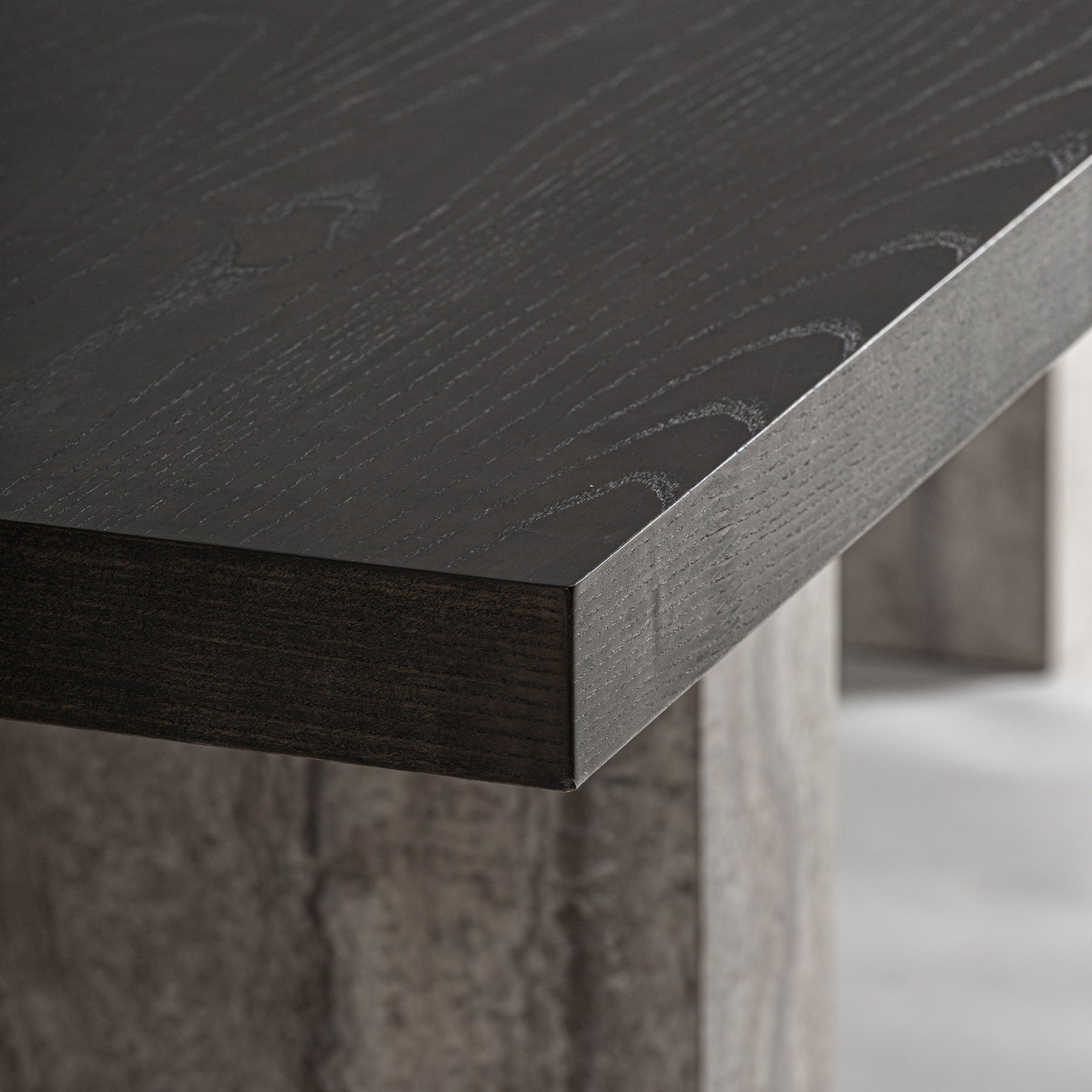 RIGNAC DINING TABLE IN TRAVERTINE, ASH WOOD & BRASS 350CM