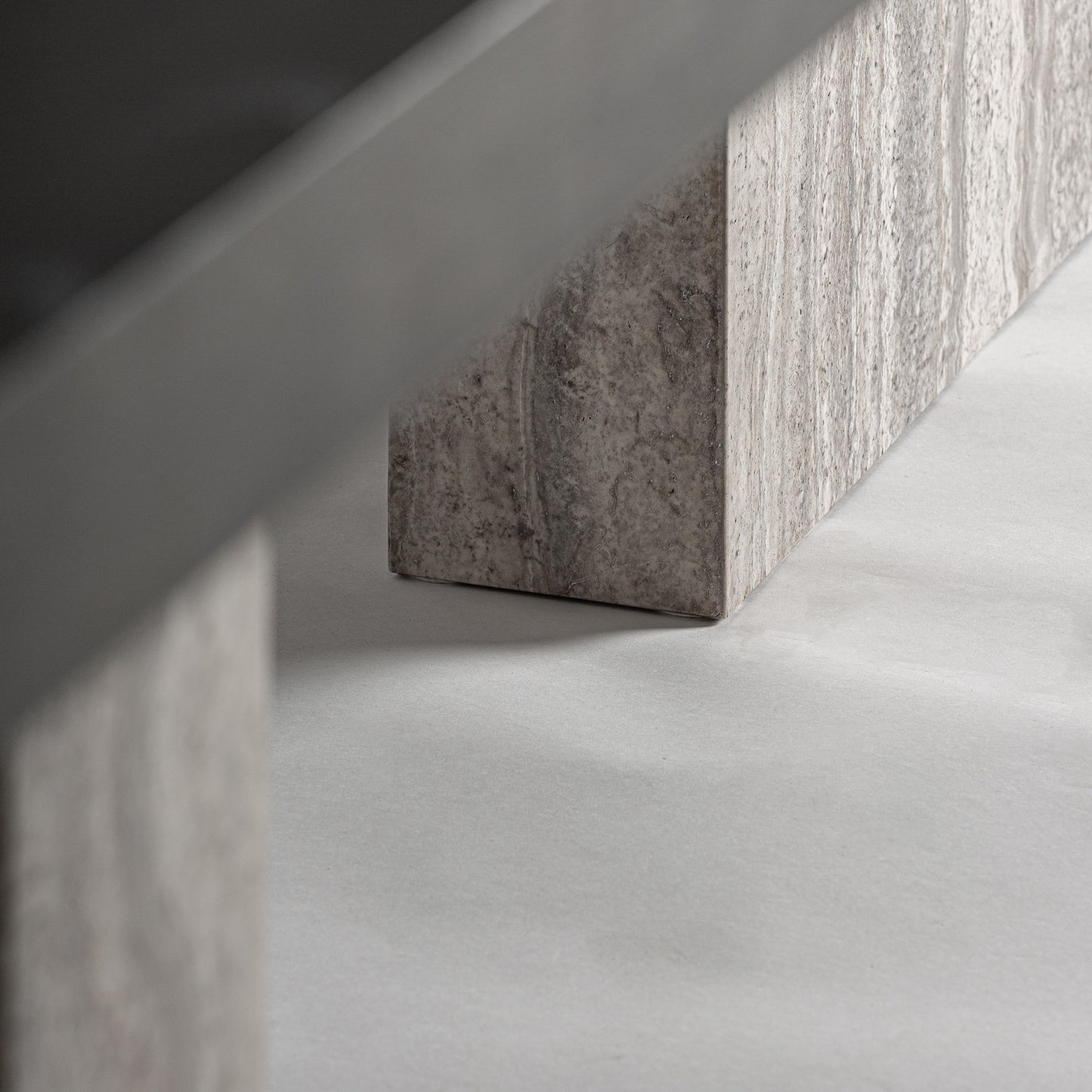 RIGNAC DINING TABLE IN TRAVERTINE, ASH WOOD & BRASS 350CM