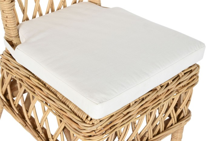 NATURAL RATTAN CHAIR WITH CUSHION