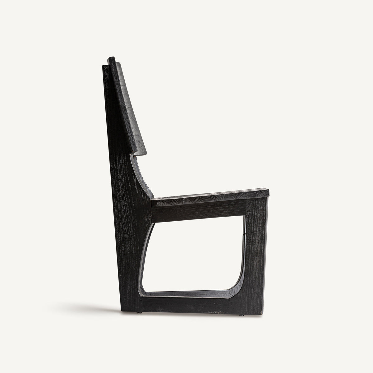 TEAK WOOD BLACK CHAIR