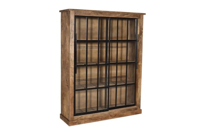 DISPLAY CABINET FROM MANGO WOOD AND METAL