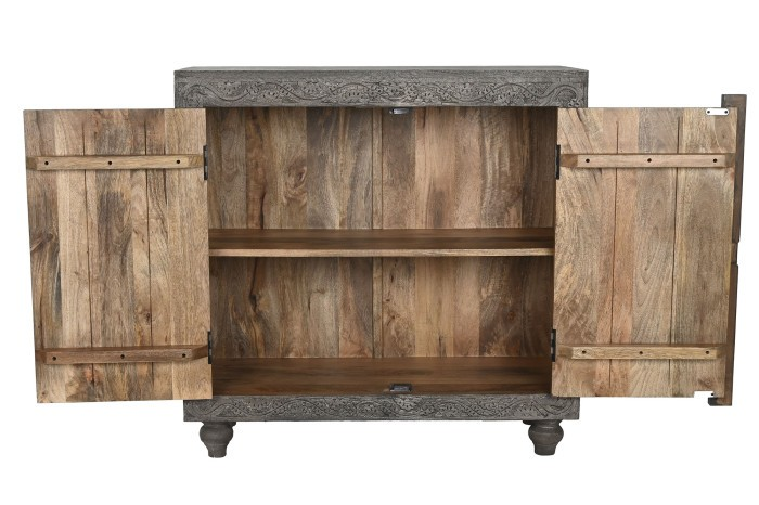 ANTIQUE GREY SIDEBOARD 91cm