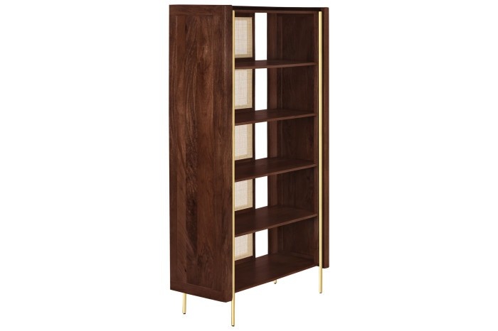 MANGO WOOD BOOKCASE DARK BROWN MONTU