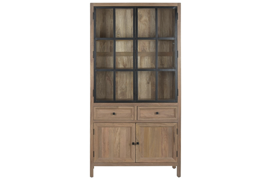 SHOWCASE MANGO WOOD & METAL 100×42×195 cm — NATURAL