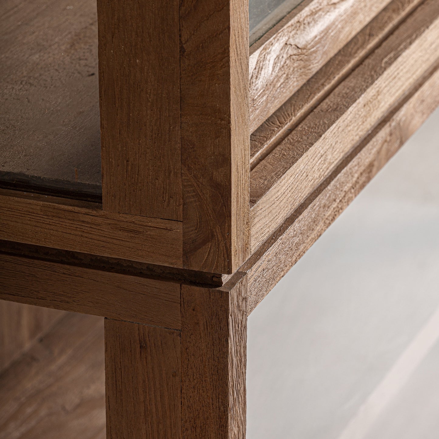 TEAK WOOD GLASS CABINET