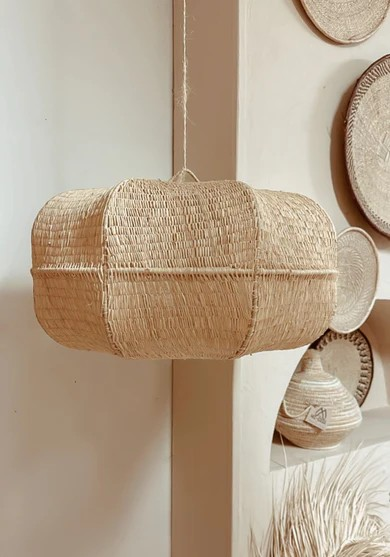 ROUND RAFFIA PENDANT LAPM 60cm