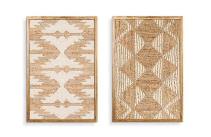 JUTE PICTURE WITH WOODEN FRAME Set 2 40/60cm