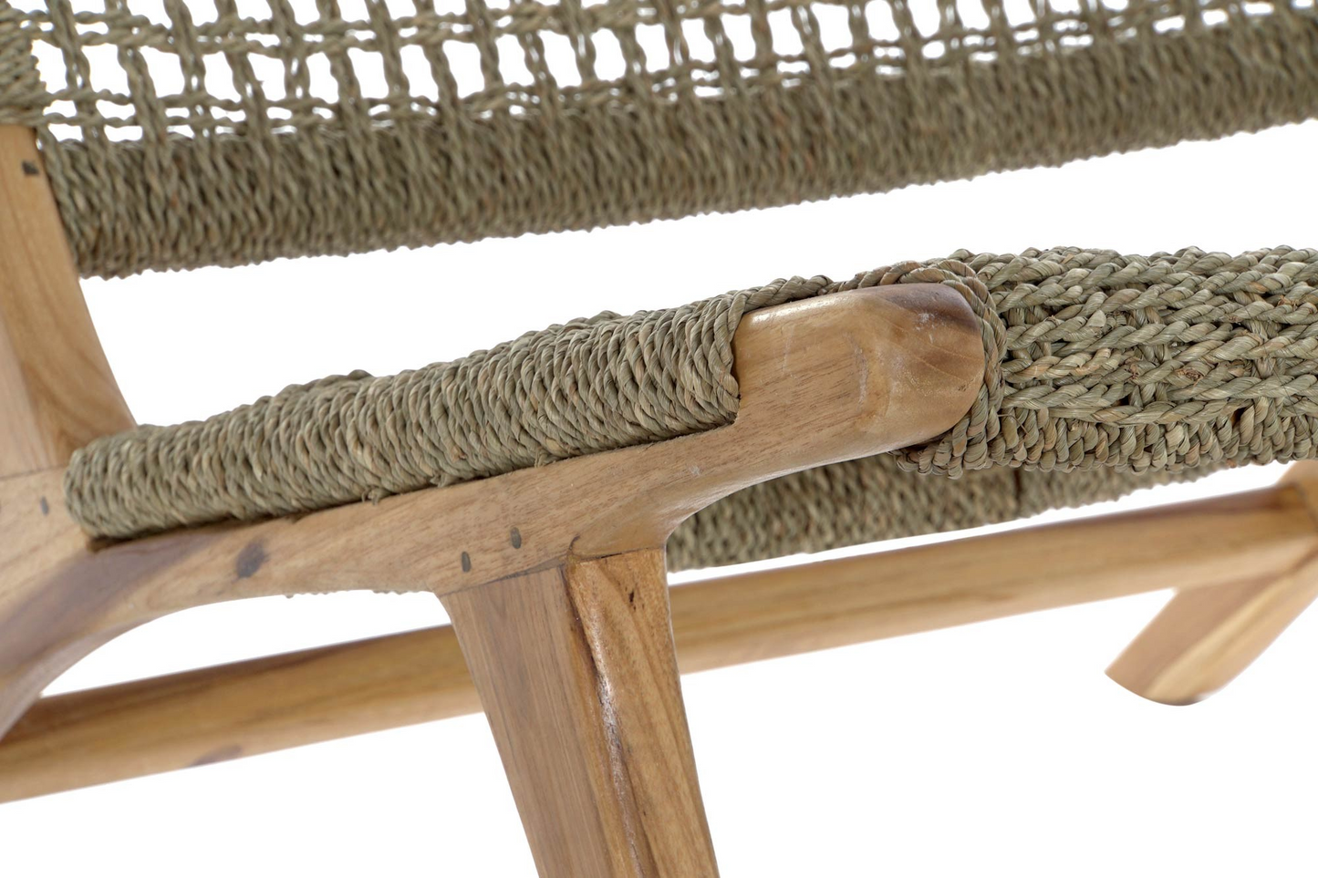 OUTDOOR ARMCHAIR FROM TEAK WOOD AND RATTAN