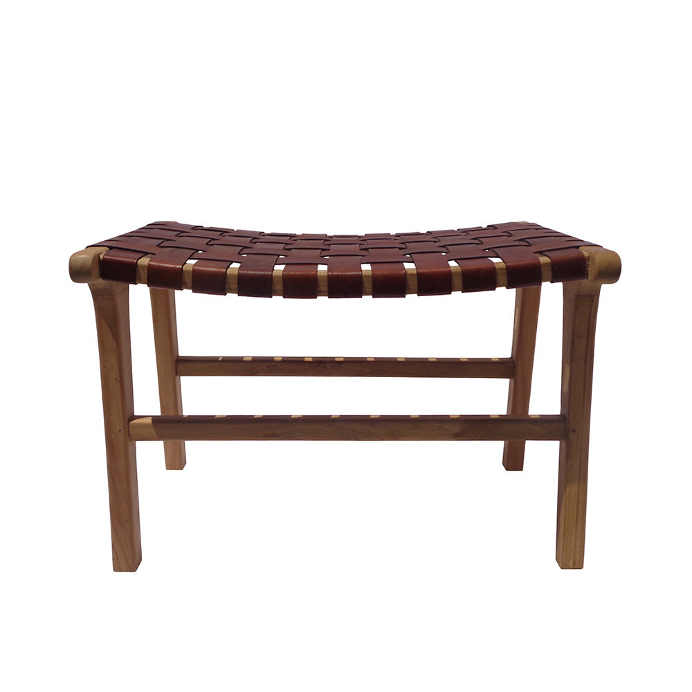 Кафява кожена табуретка ZUZI 