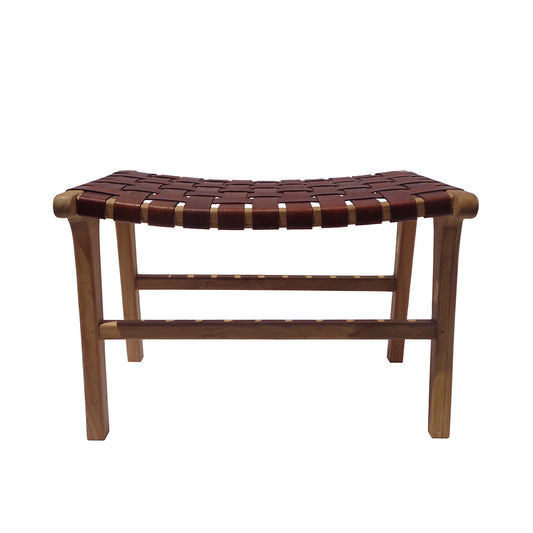 Кафява кожена табуретка ZUZI 