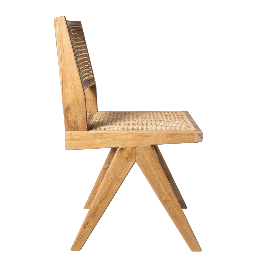 ДВОЕН СТОЛ ОТ ТИК И РАТАН БЕЗ ПОДЛАКНАТНИЦИ 